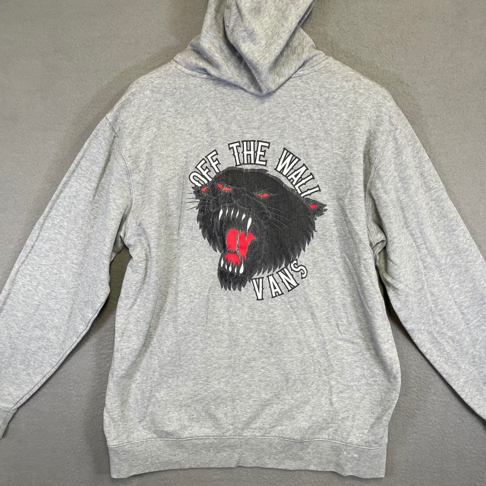 Vans Off The Wall Panther Graphic Pullover Hoodie Gray Women'sLarge Skate